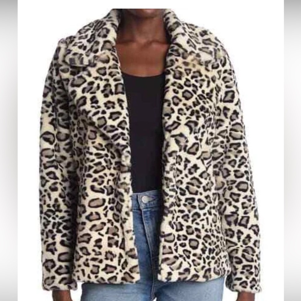 Love Token Animal Print Teddy Jacket